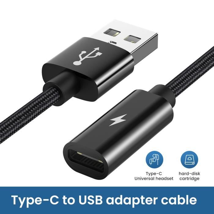 Adaptateur USB-C Mâle Vers USB Femelle 3.0 - Convertisseur OTG Pour Téléphone, Neuf