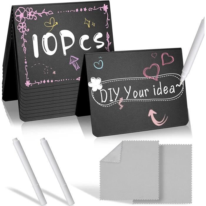 10 Pièces Mini Tableau Noir, Double Face Tableau De Message, Mini