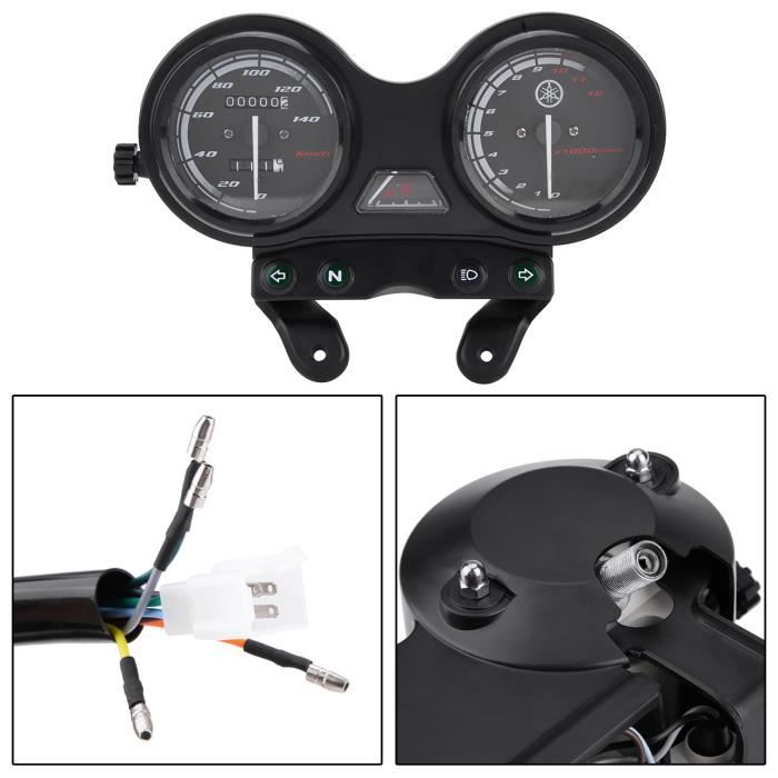 Akozon compteur de vitesse moto DC 12V moto moto 12000 tr/min LCD compteur de vitesse odomètre adapté pour YBR 125