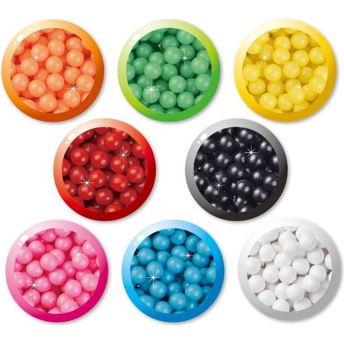 Aquabeads - Recharge perles classiques - 800 perles de 8 couleurs différentes