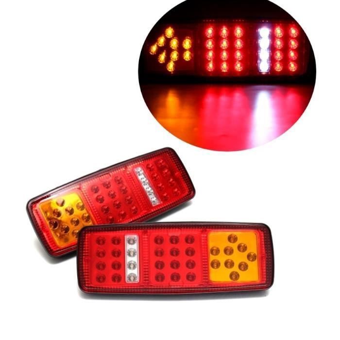 2x 12V LED FEUX LAMPES ARRIERES CAMION REMORQUE FOURGON CARAVANE CAMPER *33 LED