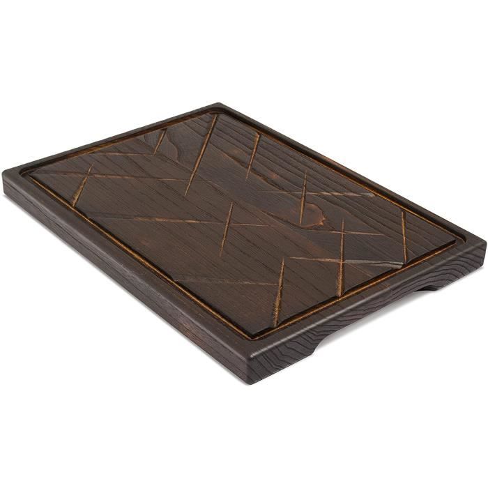 NIRO Planche à découper de cuisine professionnelle XL 100 % bois naturel de noix, épaisseur 4 cm
