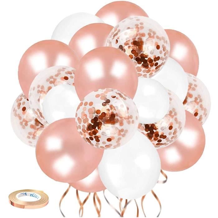 Ballons Rose Or Anniversaire, 70 Pièces Rose Or Confettis Ballons Helium,  Blanc Ballon de Baudruche, Ballon Rose Gold pour Mari A76 - Cdiscount Maison