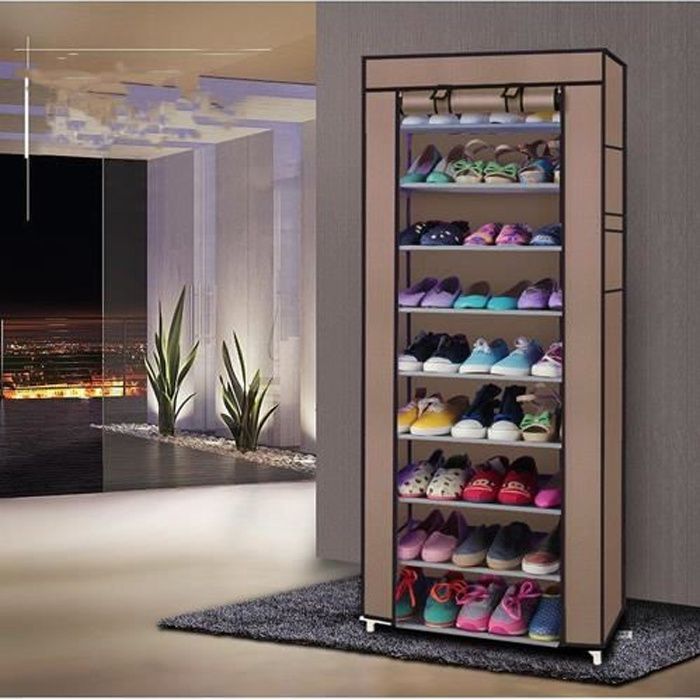 10 étages 50 paires d'armoires rangement chaussures étagères