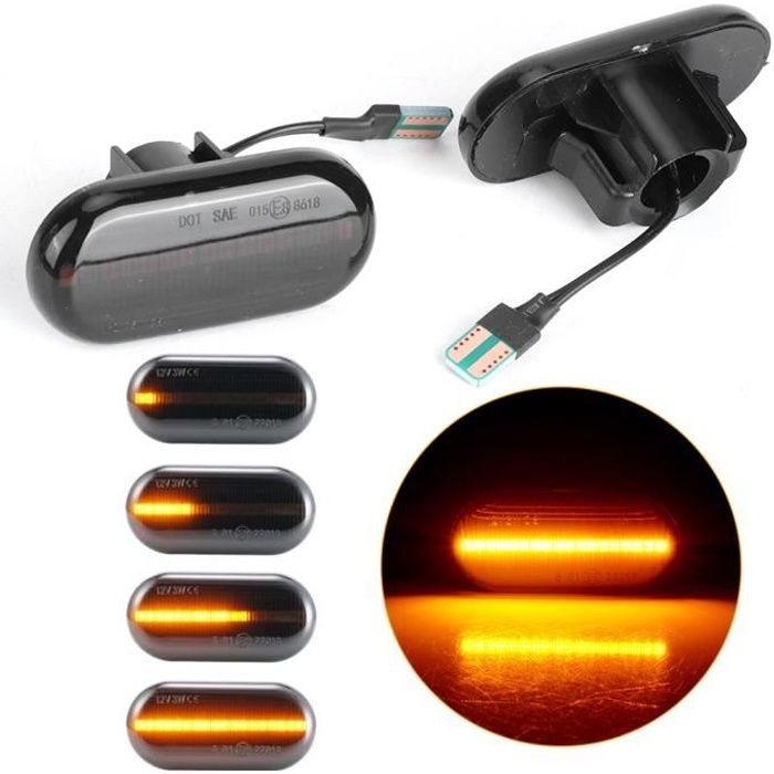 CLIGNOTANTS LATERAUX RENAULT CLIO 2 09/1998-06/2012 FULL NOIR CRISTAL 