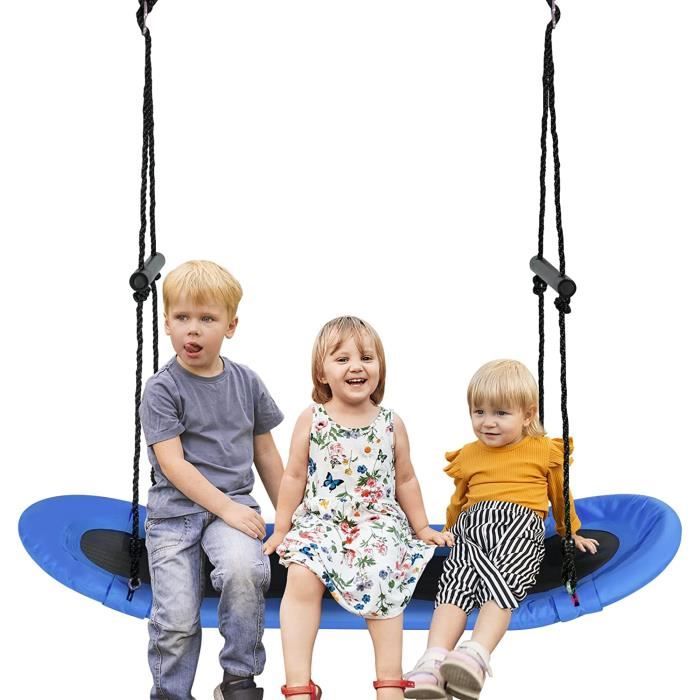 Portique Balançoire DREAMADE 2 Sièges – Charge 300 Kg, Acier, Intérieur/extérieur, Soucoupe Réglable