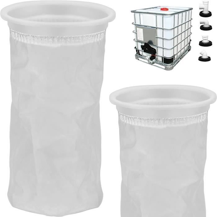 2 Filtres Nylon Pour Cuve IBC 100 Microns - Filtration Eau Pluie Lavable - Filet 25cm Long
