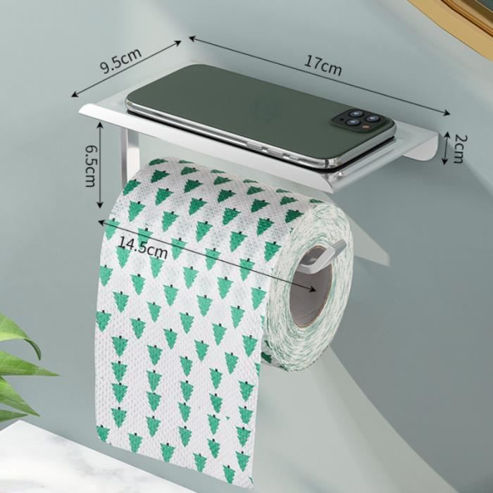 Porte-papier Toilette En Acier Inoxydable – Avec étagère, Pour Salle De Bain, Rangement Pratique - 13