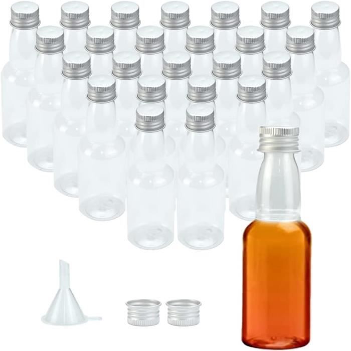 Mini verre bouteille avec capuchon en plastique