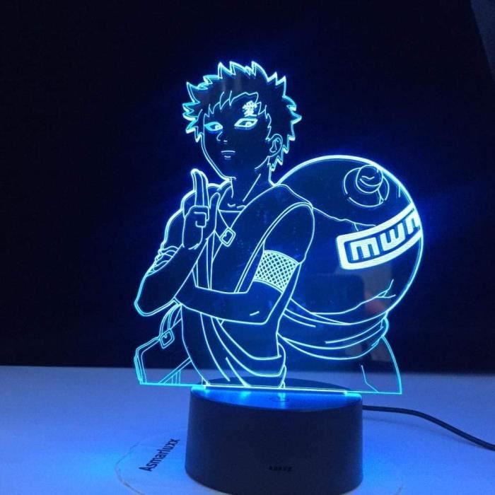 3D Night Light Naruto Gaara Figure Enfants S Night Light 3D Led