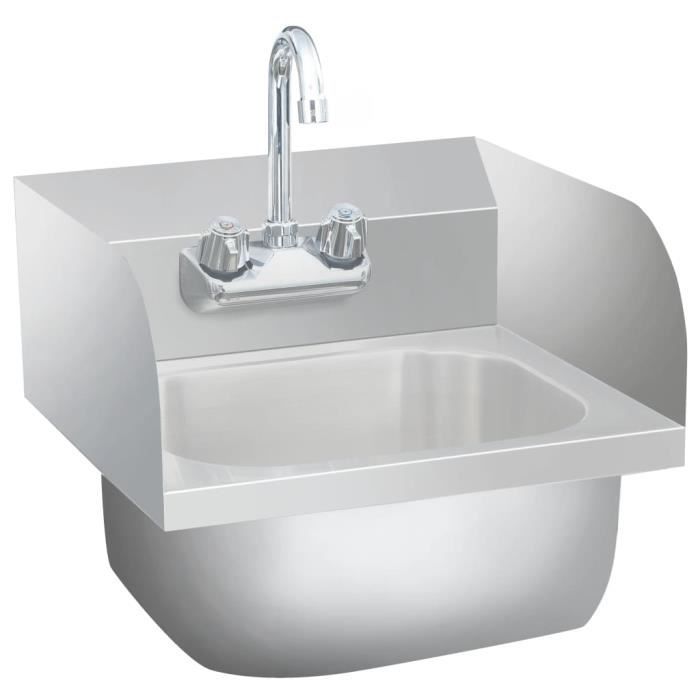 Lavabo Commercial De Lavage Des Mains Avec Robinet Inox Xis71051115 Achat Vente Meuble Sous Evier Lavabo Commercial De Lavage Cdiscount
