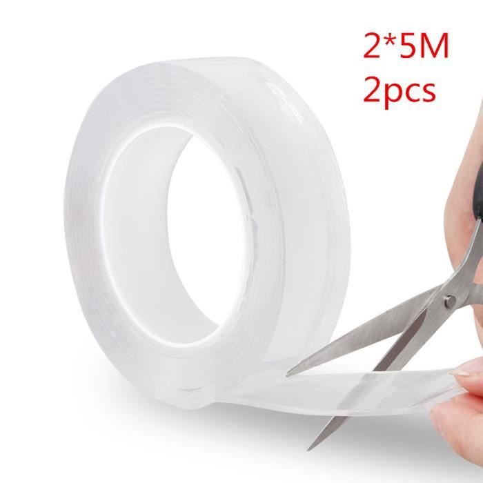 2pcs Ruban Adhesif Silicone Nano Tape Traceless Double Face Gel