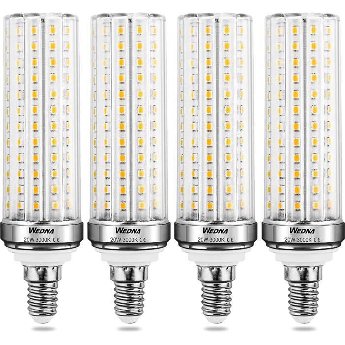 AJW-Wedna Ampoules LED E14 20W Blanc Chaud 3000K 2000LM Équivalent