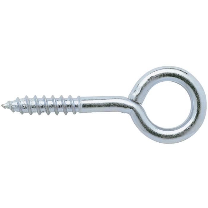 crochet piton a visser droit 25mm diamètre acier argenté neuf x100 pc