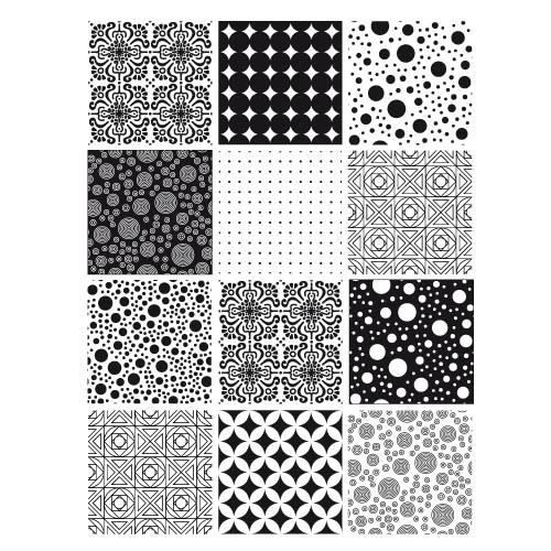 Planche De 12 Stickers Carreaux De Ciment Space Black Adhesif