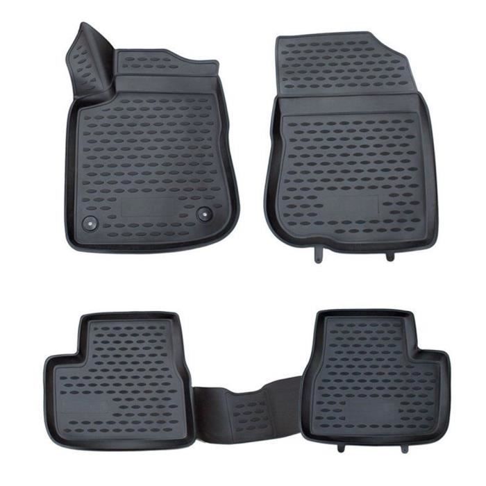 Tapis De Sol 3D SCOUTT Pour Peugeot 3008 (2009-2016) - 4 Pièces En Caoutchouc TPE, Bords Hauts, Antidérapant