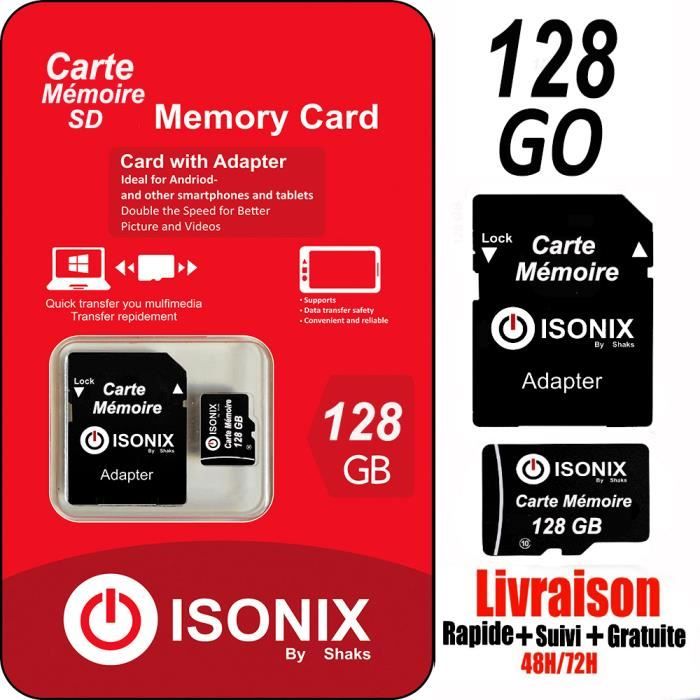 SONIX Carte Mémoire Micro-SD 128 go SDHC/SDXC + Adaptateur 100% Réel Class  10 - Cdiscount Appareil Photo