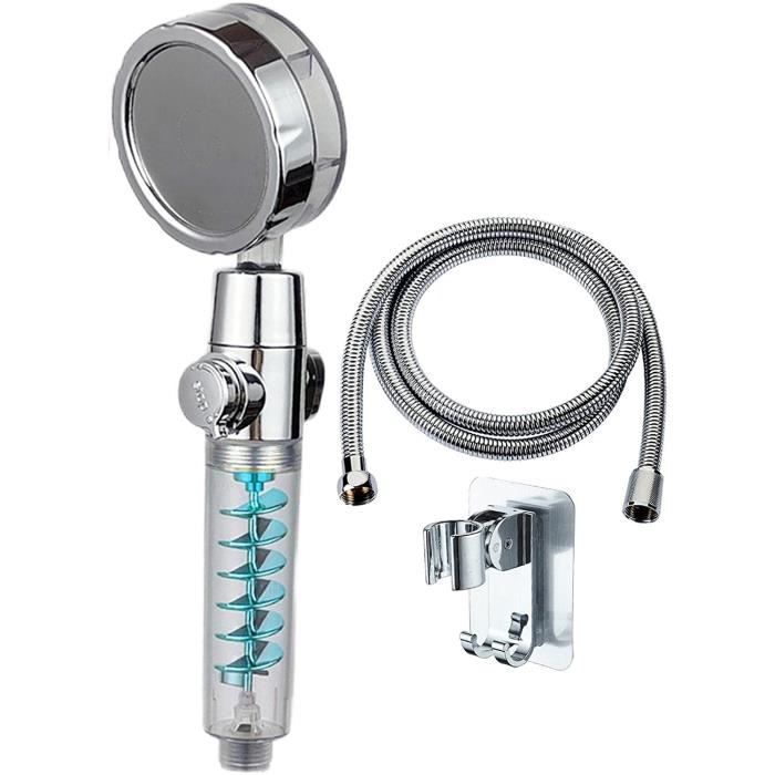 Pommeau De Douche économie D'eau à 3 Types De Jet Haute Pression Avec Tuyau De 1,5 M Et Ruban Téflon