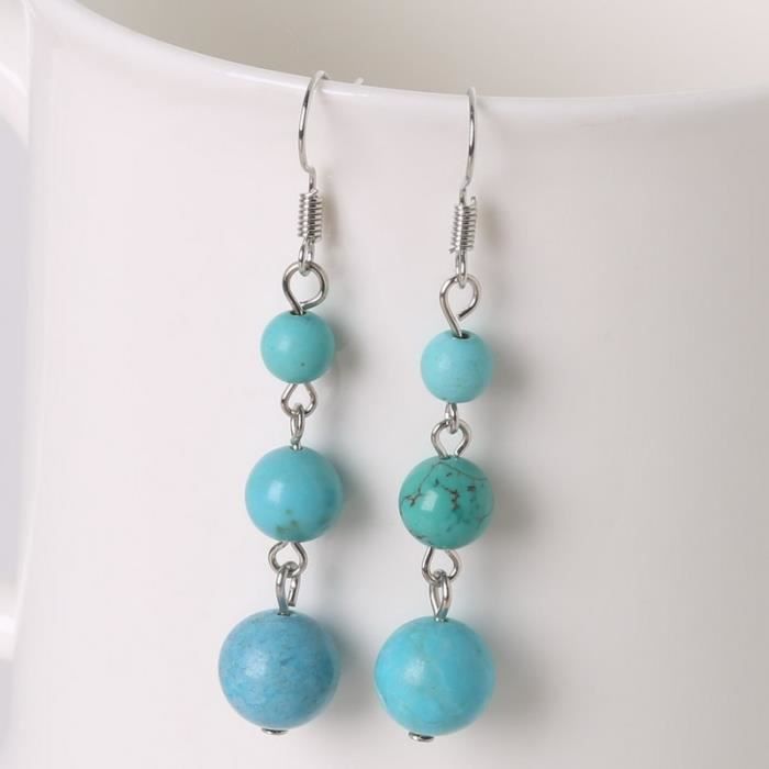 925 Argent Massif Bijoux Beau TURQUOISE Gemme Belle Boucles d'oreilles 1.2" 925 Argent Massif Bijoux Beau TURQUOISE Gemme Belle Boucles d'oreilles 1.2"