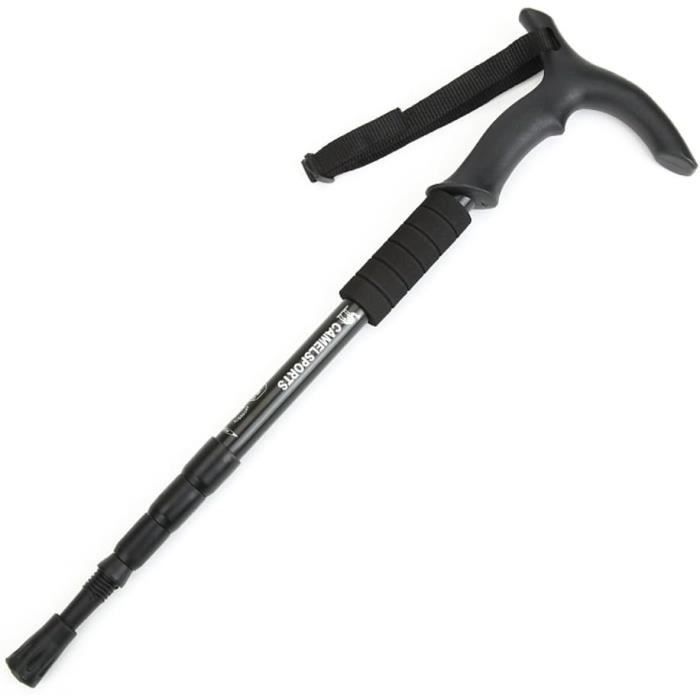 Bâton De Randonnée Télescopique Léger En Aluminium - Hauteur Réglable 63-135 Cm, Pointe Carbure, Anti-Choc, Poignée Ergonomique (Bleu)