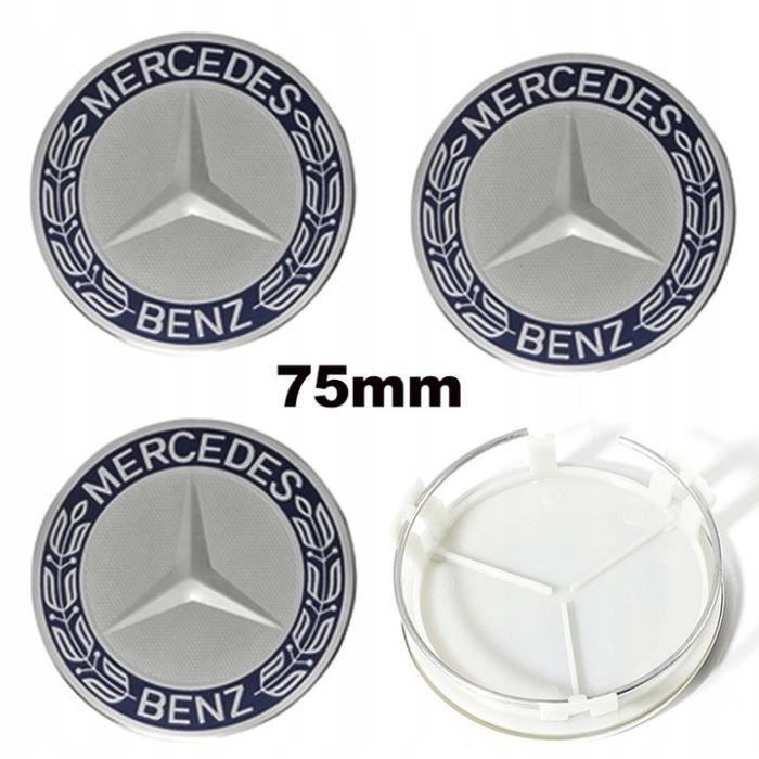 LOt 4 Cache Moyeu 60mm Pour Mercedes Logo Emblème Jante Centre De Roue New  Black