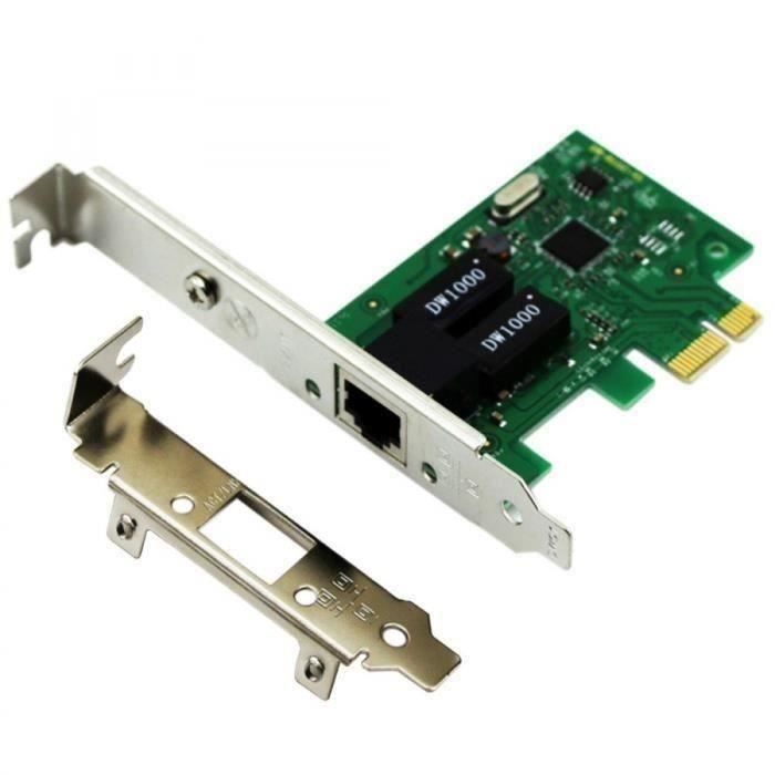 PCI-E//PCI Express Convertisseur dadaptateur LAN RJ45 Realtek /à Un Port pour Ordinateur de Bureau Carte r/éseau Gigabit PCIe Carte Adaptateur PCI Express Ethernet 10//100//1000 Mbps