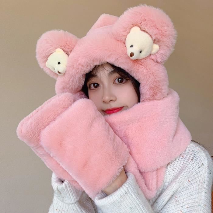 Écharpe de douche ours en peluche, rose pour bébé, future
