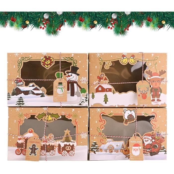Lot 100 Boîtes à Cupcakes Individuelles Kraft Avec Fenêtre Et Insert 9x9x9 Cm - Emballage Pâtisserie Mariage Anniversaire