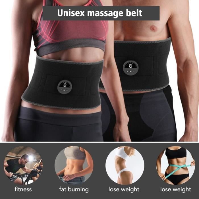 Stimulateur électrique stimulateur musculaire EMS ceinture de vibration  abdominale ABS muscle fesses formateur massage maison - Cdiscount Sport