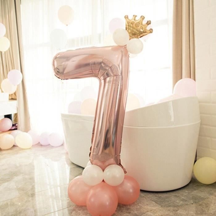 1st 1 2 3 4 5 6 7 8 9 Ans Joyeux Anniversaire Feuille Numero Ballons Or Rose Ballons Bebe Garcon Fille Fete Decorations Ma Cdiscount Maison