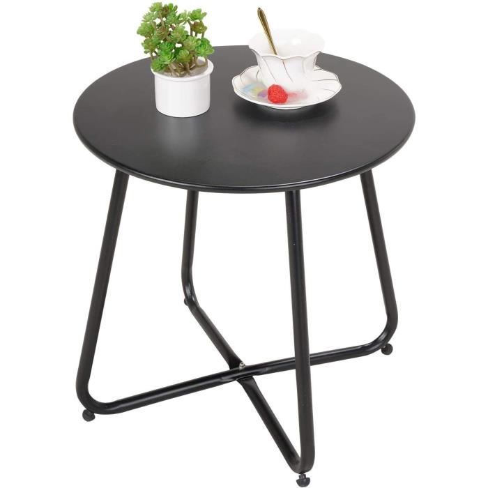 Jaune Café Table Table d’Appoint Ronde latérale pour Bureau Couleurs Variées Poids Léger Cuisine et la Chambre Balcon Acier de Première Qualité Grand patio Petit Table Basse 