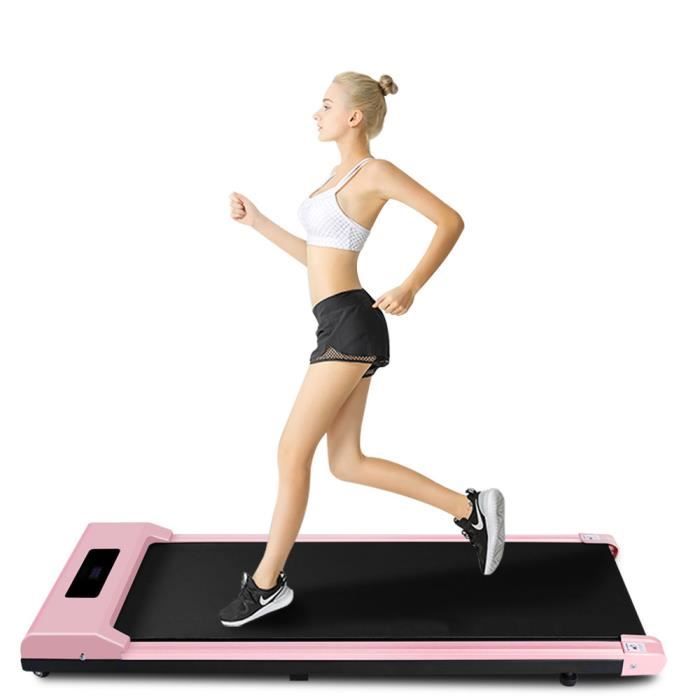 yezoos tapis de course portable motorise 1 10 km h vitesse reglable ecran lcd ultra fin et silencieux roues de transport cdiscount sport