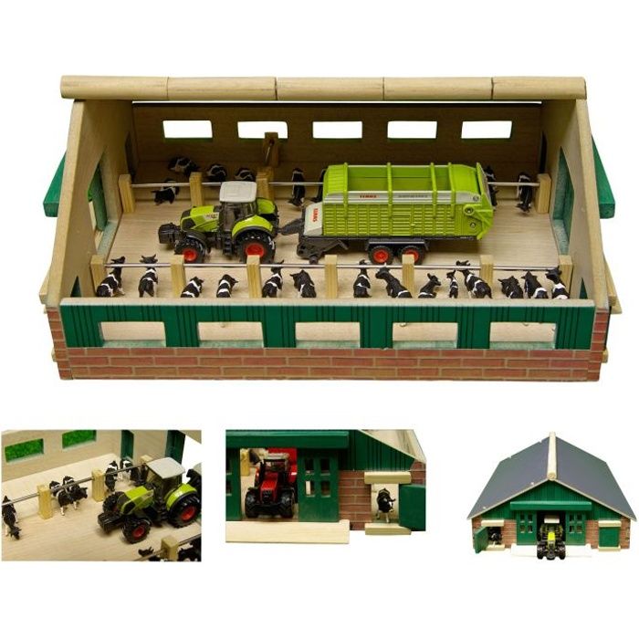 Étable en Bois - Kids Globe - Grange de vache de ferme 1:87 - 30 cm - Intérieur
