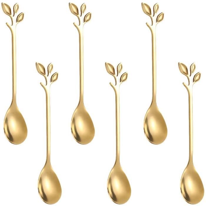 Lot De 6 Cuillères à Café En Inox - Longueur 15 Cm - Pour Yaourt, Dessert, Thé - Design Brillant Et Durable