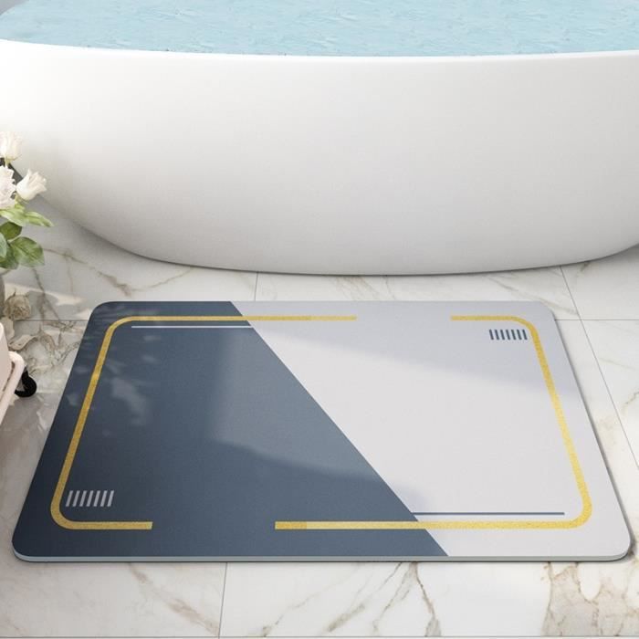 Tapis De Salle De Bain En Diatomite Five - 39x60cm, Absorption Ultra-rapide, Séchage Instantané, Anti-moisissure - Multicolore