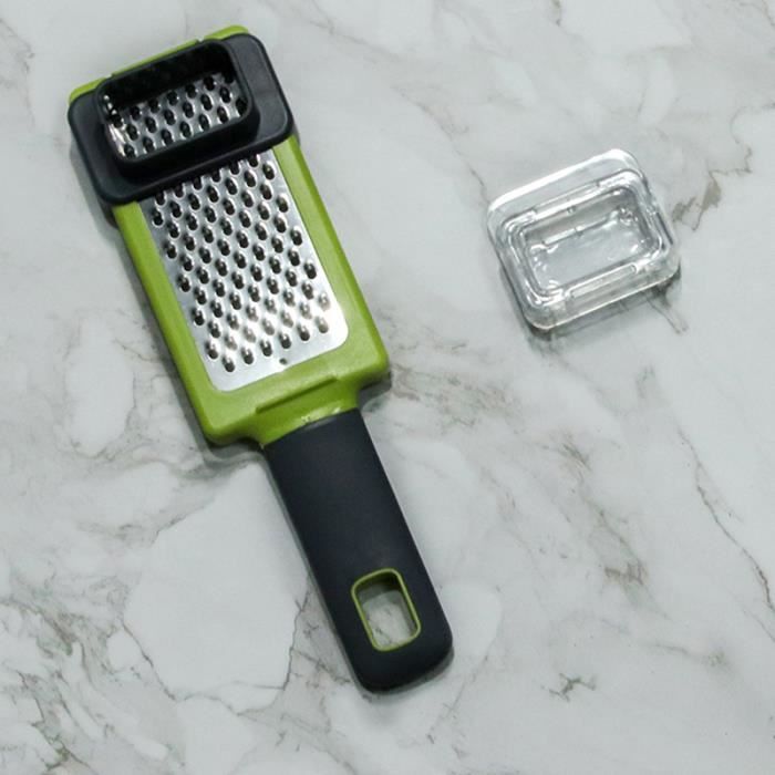 Râpe à Ail Manuelle - En Acier Inoxydable Et Plastique Vert - Facile à Utiliser Et à Nettoyer