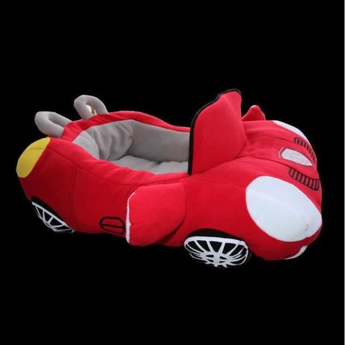Lit pour chien et chat en forme de voiture - 72x50x30cm - Rouge - Confort optimal