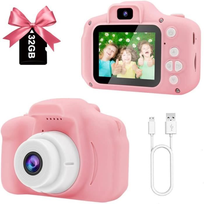 Appareil photo Compact,Mini caméra vidéo numérique HD 1080P pour  enfants,avec carte SD 32 go,jouets éducatifs- With 32G SD Card[B]
