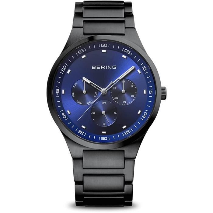 Montre Homme BERING Solaire - Bracelet Acier Inoxydable - Verre Saphir Anti-rayures - Mouvement Quartz Solaire