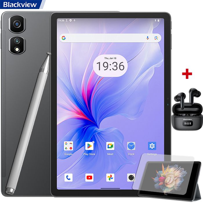 BLACKVIEW Tab 13 Tablette Tactile - Android 12 - 10Go+128Go/SD1To - 7280mAh - 4G LTE/5GWiFi/PC Mode/SIMO Internet Tablette PC -Gris