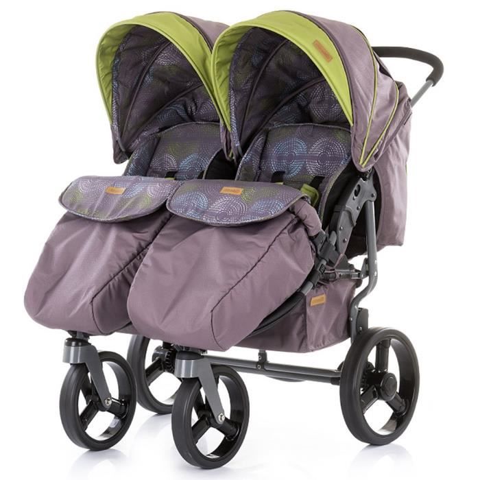 TWIX Poussette double pour jumeaux enfants rapproch s Vert