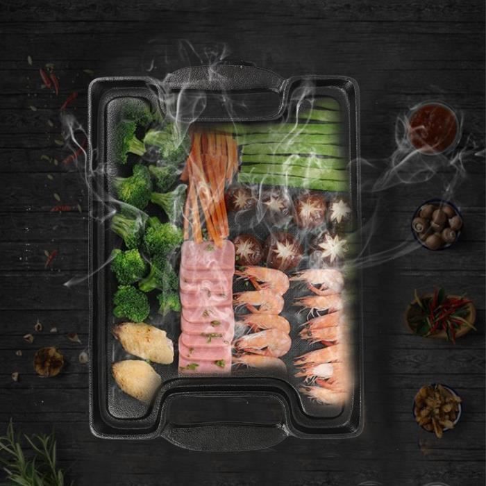 Plaque à Steak En Fonte VALICLUD - Antiadhésive Avec Support - Pour Grillades Viande Poisson à La Maison - 3