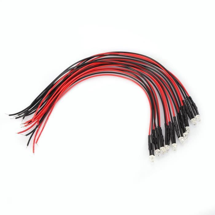 Joycabin Lot de 120 diodes LED précâblées 3 mm 12 V - Lumière pré-câblée - Blanc chaud - Avec câble de 20 cm - 12 V - Précâblées - Pour éclairage de modélisme Joycabin Lot de 120 diodes LED précâblées 3 mm 12 V - Lumière pré-câblée - Blanc chaud - Avec câble de 20 cm - 12 V - Précâblées - Pour éclairage de modélisme