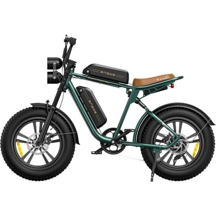 VTC electrique adulte ENGWE M20 autonomie 150km tout suspendu 20 pouces fat bike de ville VTT draisienne electrique 48V13Ah*2 Vert