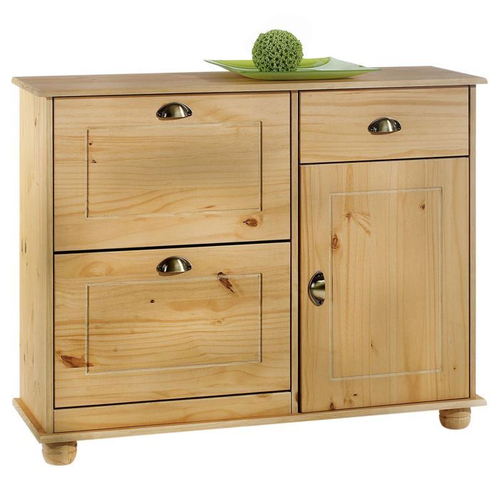meuble a chaussures colmar armoire rangement avec 2 abattants 1 tiroir et 1 porte avec 1 etagere en pin massif finition ciree achat vente meuble a chaussures meuble a chaussures