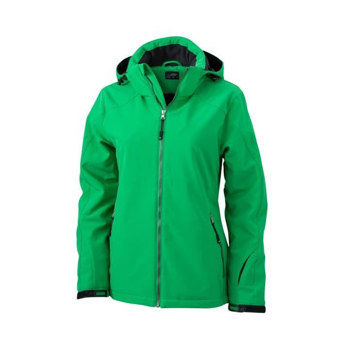 veste softshell doublée - jn1053 - vert - femme - sports d hiver - ski