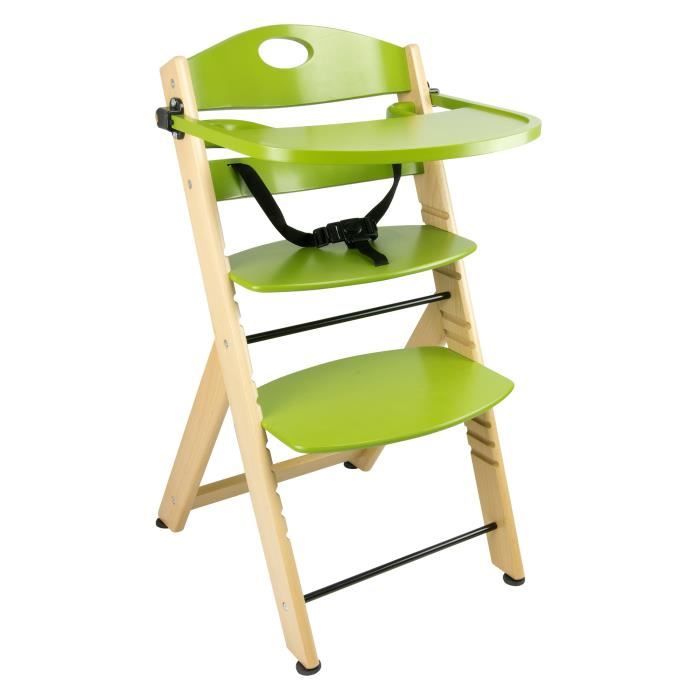 Chaise Haute Avec Plateau En Bois Vert Naturel Achat Vente