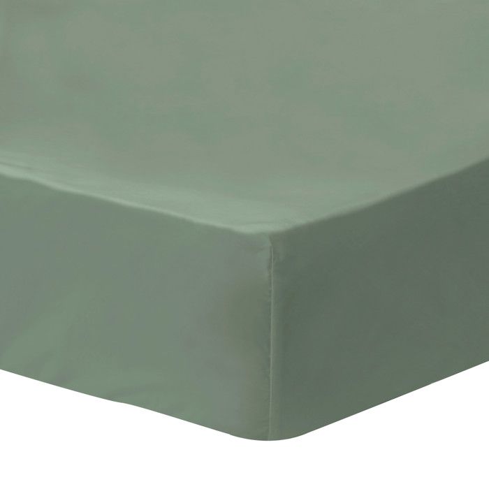 Drap housse uni 100% Coton - MATT & ROSE - COTON LAVÉ - Vert lichen - 160x200 cm - Bonnet 30 cm Drap housse uni 100% Coton - MATT & ROSE - COTON LAVÉ - Vert lichen - 160x200 cm - Bonnet 30 cm