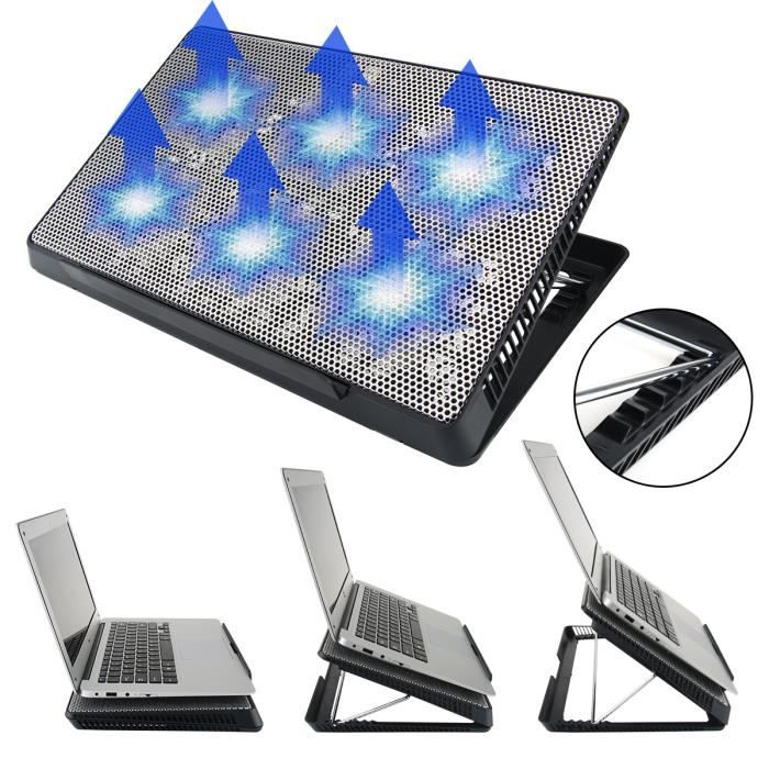 Refroidisseur avec 5 ventilateurs pour Ordinateur Portable PC Notebook de  14-17 pouce Cooler externe Stand Noir - Cdiscount Informatique