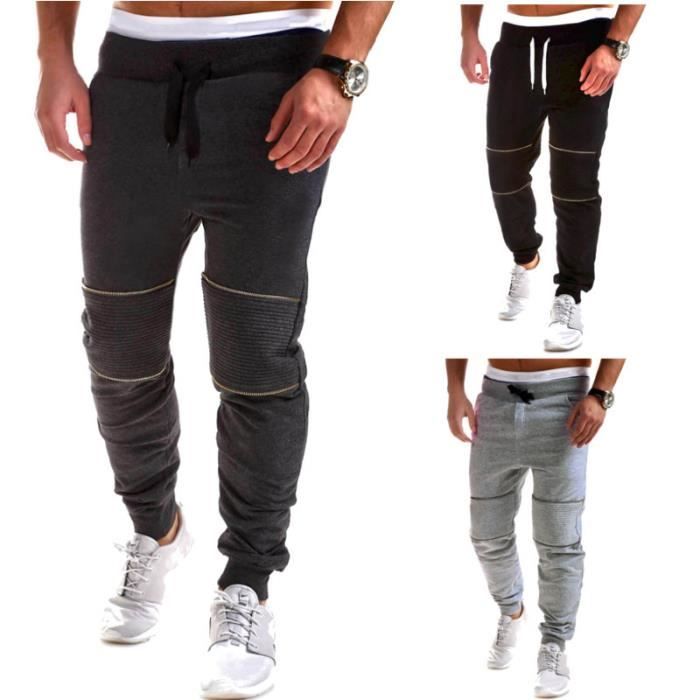 Pantalon Mode Homme Slim Sport Noir Noir Cdiscount Sport